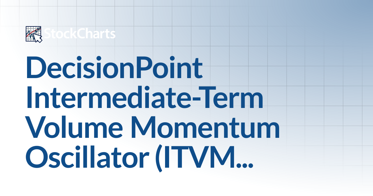 DecisionPoint Intermediate-Term Volume Momentum Oscillator (ITVM ...